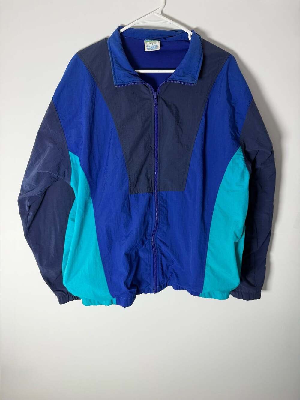 Vintage 90s Cheetah Color Block Nylon Windbreaker Jacket Size S